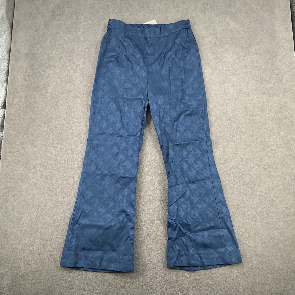 Sapphire Bootcut Pants Womens Medium Blue Textured Print High Rise Streetwear